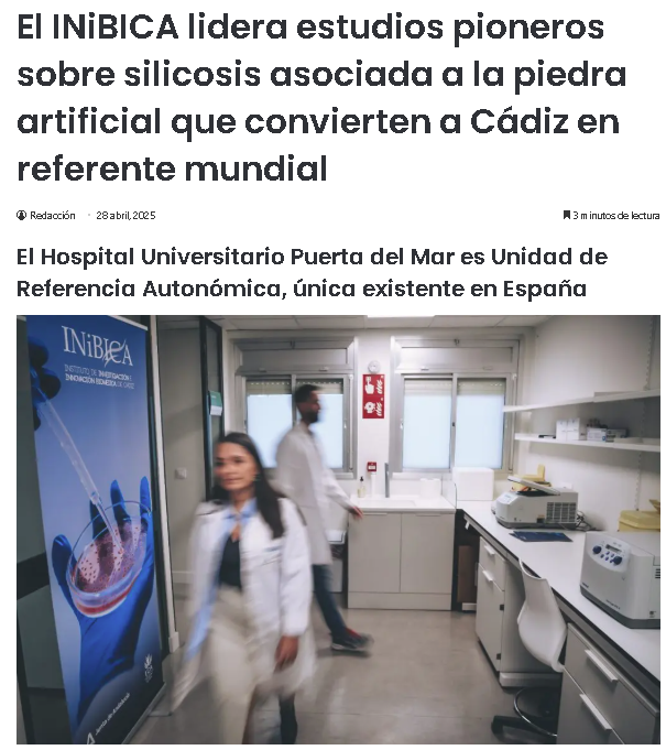 El INiBICA lidera estudios pioneros sobre silicosis asociada a la piedra artificial que convierte...